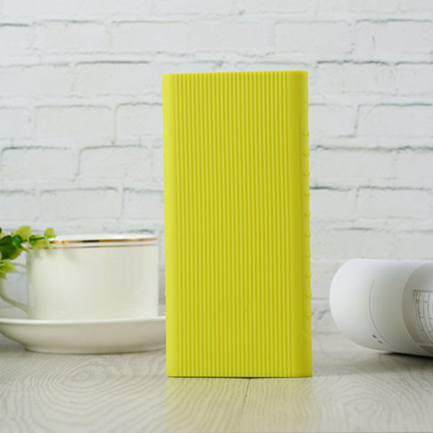 For Xiaomi Power Bank 2 10000 mAh Soft Silicone Protective Anti-slip Case External Battery Cover Screw Thread Colourful Skin: green