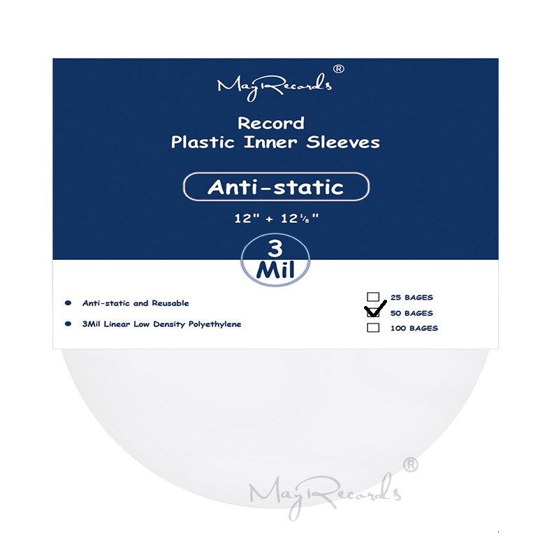 50 stk klare antistatiske 3 mil plast vinylplade indvendige ærmer til 12 & #39 ;& #39 ; lp ld (50 stk.)