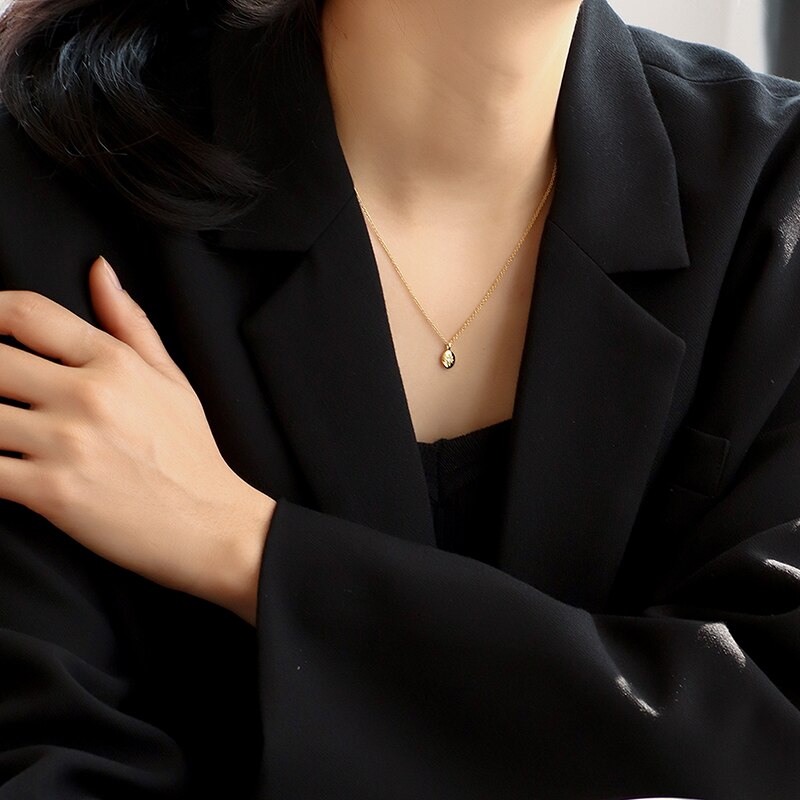 WTLTC Kleine Oval Münze CZ Stein Stern Anhänger Halsketten für Frauen zierlich sehr klein Rabatt Schichtung Halskette Französisch retro Verknüpfung halsband