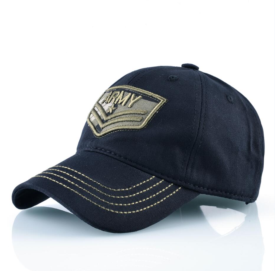Camouflage Snapback Baseball Caps Für Männer Und Frauen ARMEE Stickerei Taktische Hüte Outdoor Sport Baumwolle Knochen Camo Hut Casquette: Black