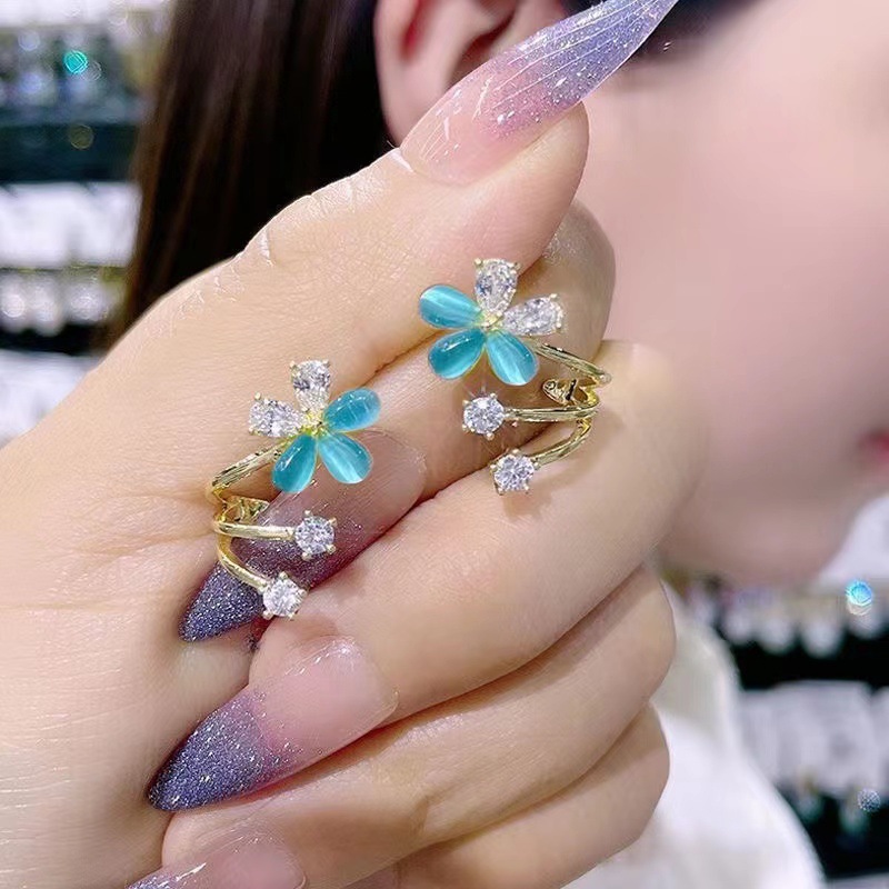 LATS-pendientes geométricos multicapa de perlas de circón para mujer, aretes colgantes de cristal, joyería de , de , estilo coreano: Deep Purple