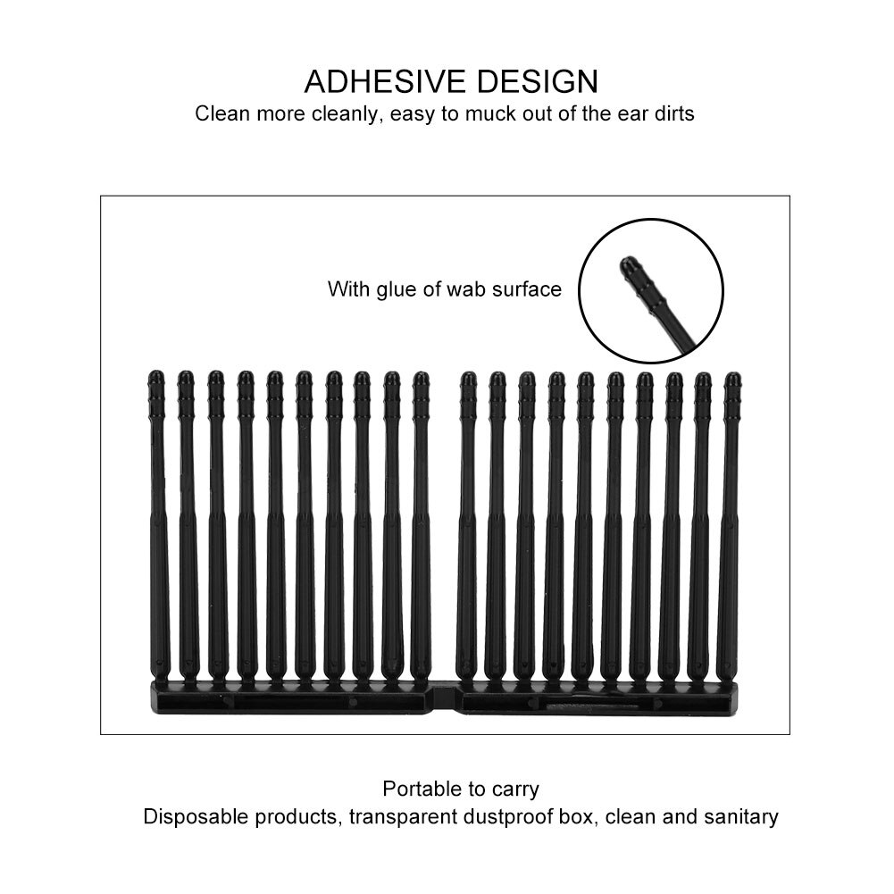 20pcs Disposable Plastic Adhesive Ear Cleaning Sticks Ring Shape Earwax Removal Picker Applicator Personal Health Care