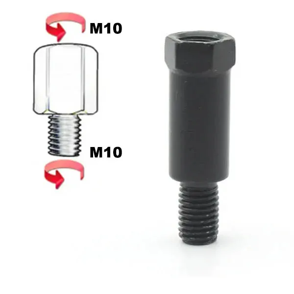 Adaptador de espelho traseiro para motocicleta, extensão mais longa, preto, m8, 8mm, m10, 10mm, anti-horário, direita, esquerda, parafuso de mudança de rosca: Marfim