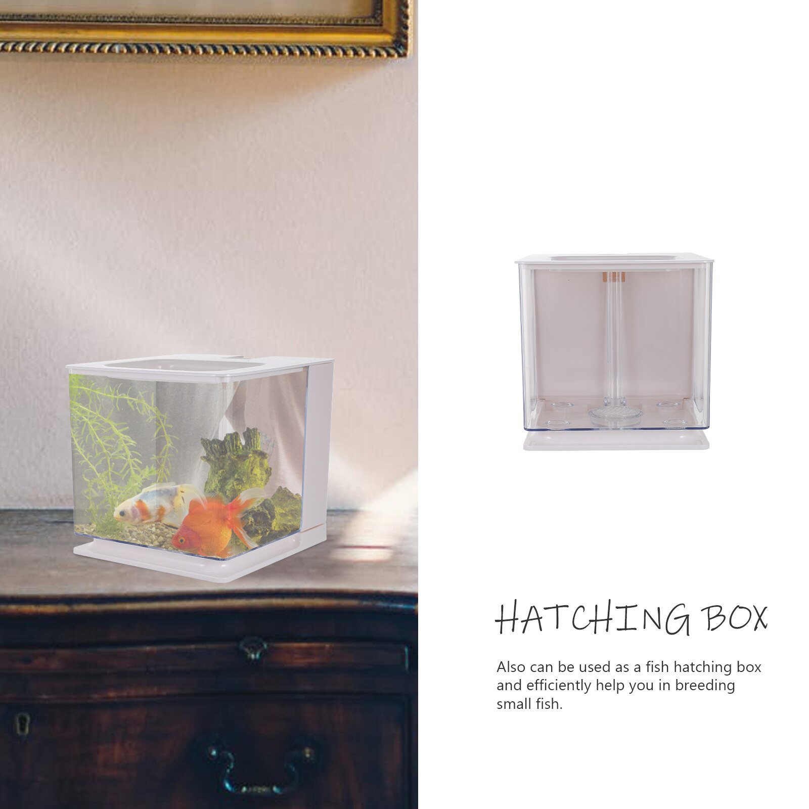 Self-Cleaning Fish Tank Small Acrylic Fish Tank Transparent Fry Hatching Tank