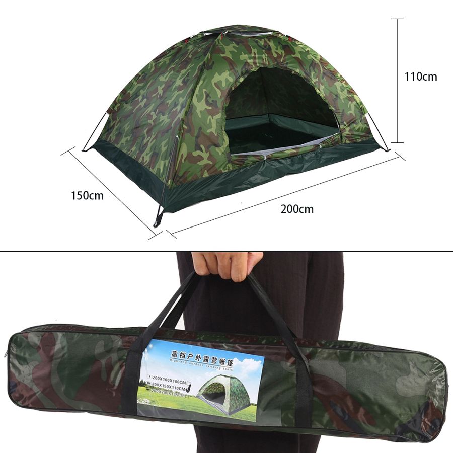 Kamouflage Campingtält - Ultralätt - 3-4 Personer - Utomhus - Vattentätt 1500mm - Aluminiumlegering: 2 personer