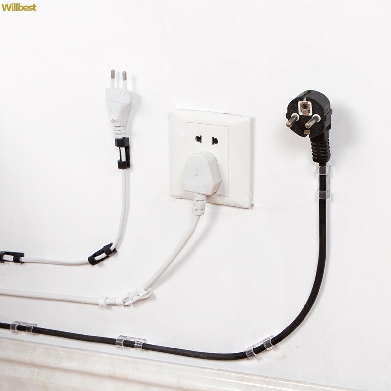 2/ 20 Wire Cable Management Organizer Desktop &amp; Workstation Cord Clips Management Holder Data Telephone Line Cable Winder Sleeve