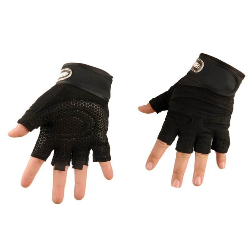 Gewichtheben handschuhe Fitnessstudio Bodybuilding Fitness handschuhe Hand Bewacht Handschuhe wickelt Bandage Gürtel Sport Boxen Handschuhe: Schwarz / L
