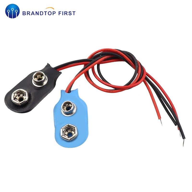 Conector de clip de presión de batería de 9V, soporte de cables de plomo Tipo I