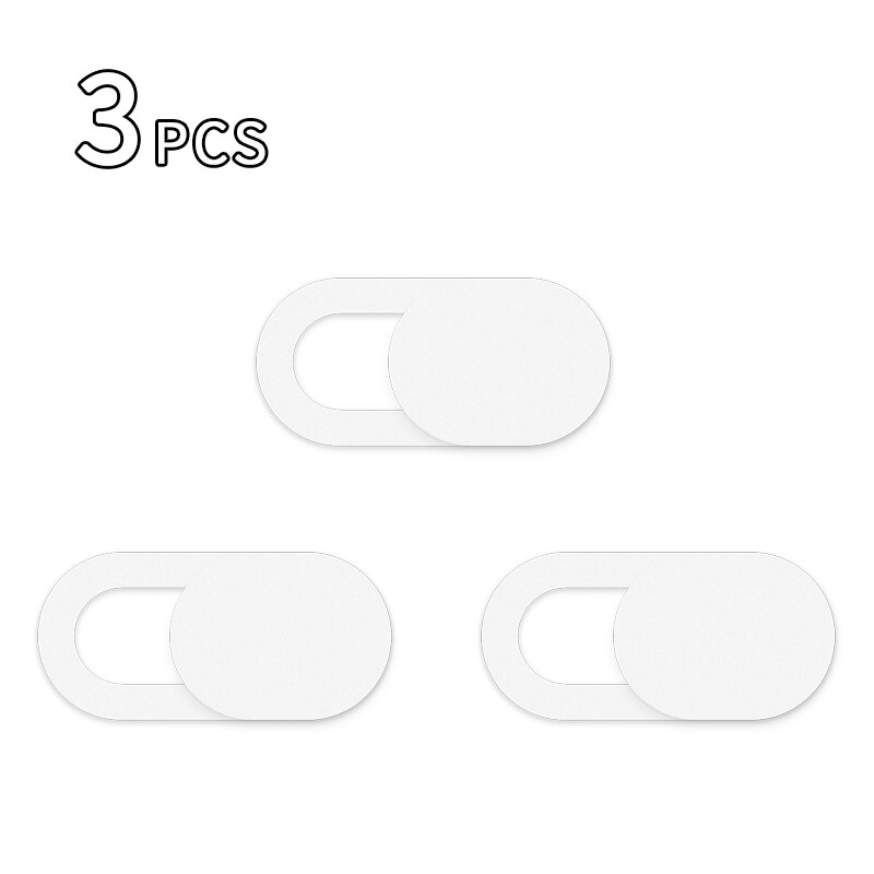 AWINNER WebCam Abdeckung Shutter Magnet Slider Kunststoff Für iPhone Web Laptop PC Für iPad Tablet Kamera Handy Privatsphäre Aufkleber: 3Pcs White