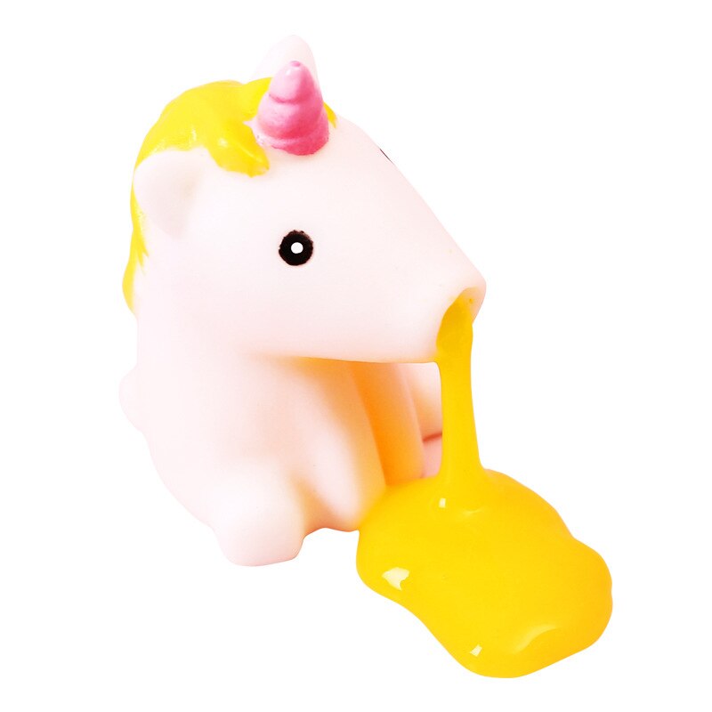 Puzle con forma de unicornio que vomita, juguete antiestrés, juguete para apretar, slime animal, ADHD EDC, juguete de escritorio cinético antiestrés