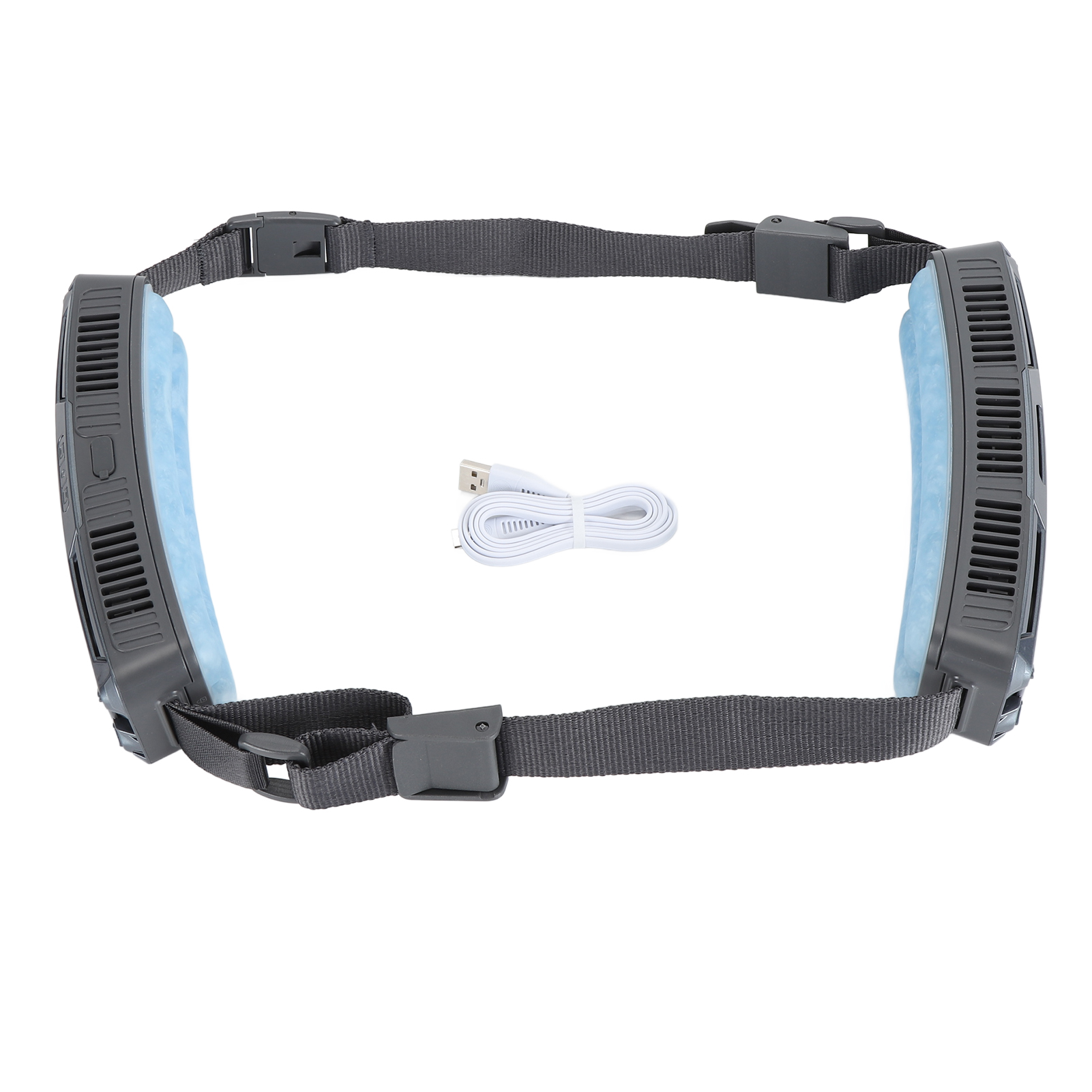 Resefläkt bärbar midjefläkt multifunktionell 3 hastigheter justerbar iskompress effektiv vidvinkelbältesfläkt för utomhussporter: Svart