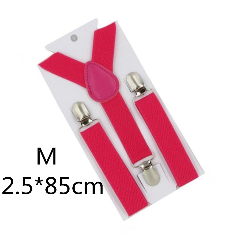 Vanhemmille ja lapsille viininpunaiset henkselit miehille naisille pojille tytöille joustavat säädettävät lasten henkselit unisex lapsille aikuisille vaatteet asusteet: Kuuma pinkki -85cm