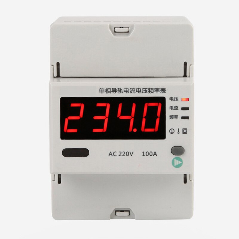 Din-skena typ 1 fas av hz kombinationsmätare  ac220v 0-100a elektronisk mätare led nummerdisplay