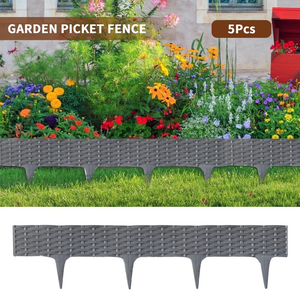 5PCS Splicable And Detachable Fence Lawn Edge Garden Picket Fence Plant Border Edging Garden Decor Wedding Decoration Fence
