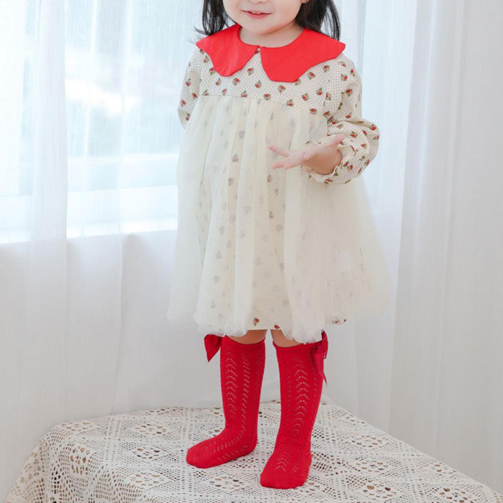 1 Paar 1-5 Jaar Oude Baby Knie Sokken Plain Weave Antislip Puur Katoen Baby Meisjes Knie hoge Boog Sokken Voor Fotografie Props