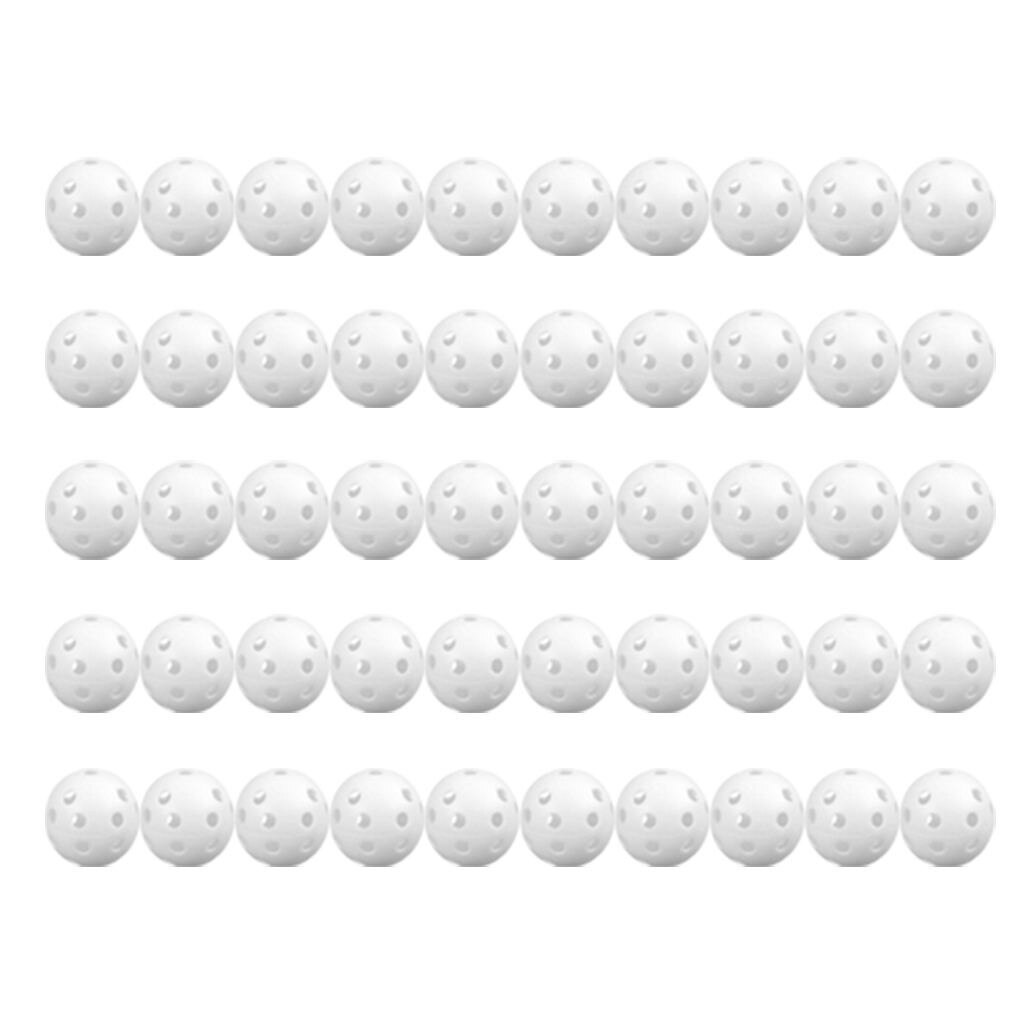 50PCS White Plastic Hollow Golf Practice Ball Empty Hole Hole Ball Indoor 4cm Exercise Ball Sport Practice Ball For Golf Game: Default Title
