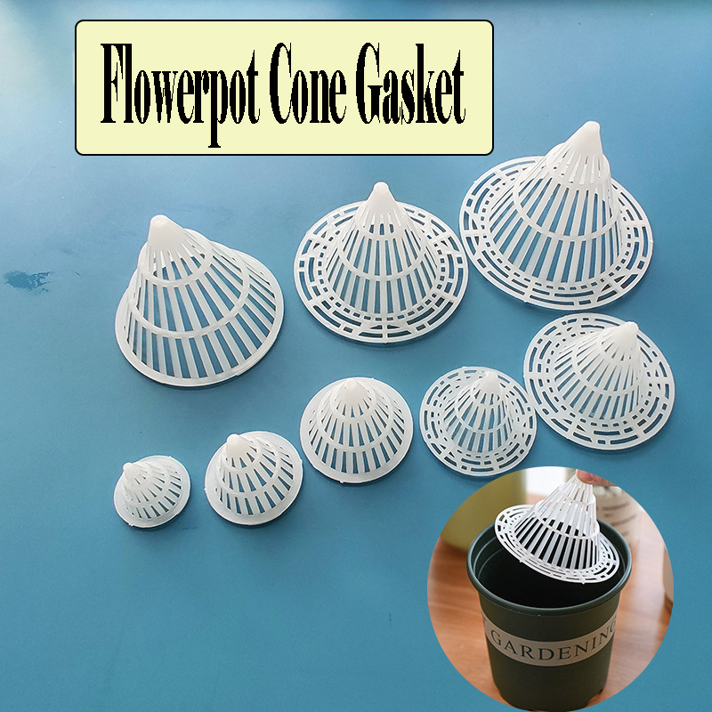 Flower Pot Junta Cônico Tampa De Drenagem, Green Plant Bottom Leakage Mesh Pad, 5 pcs