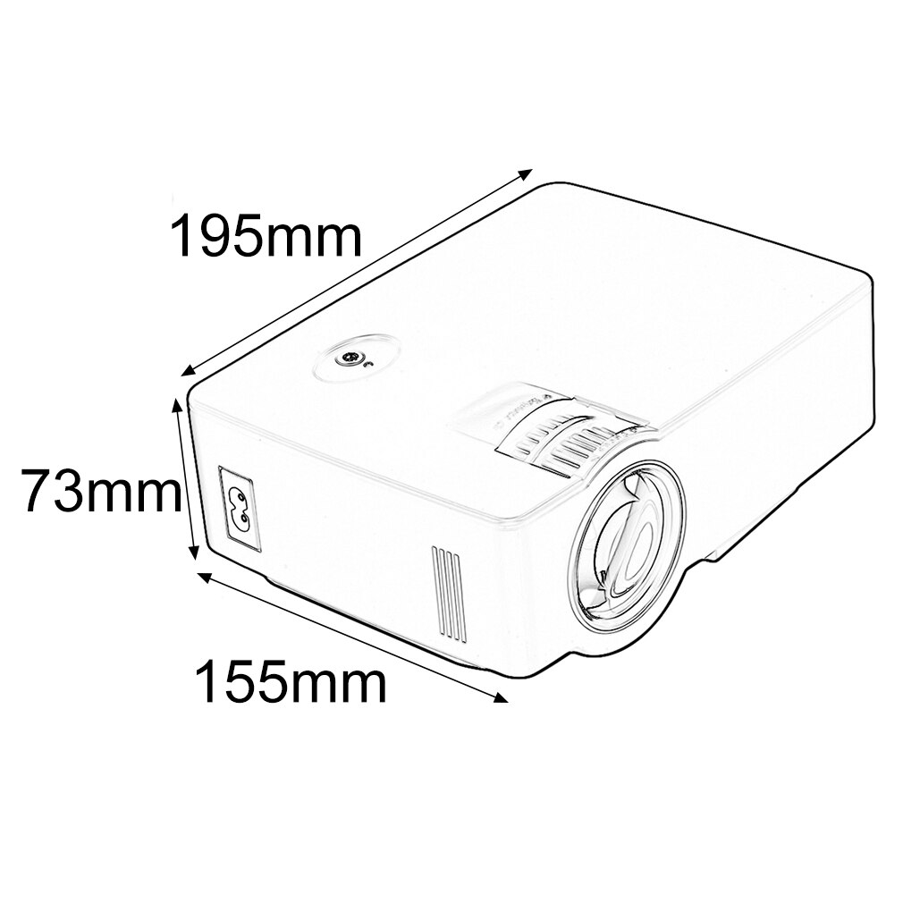 E08 LCD+LED Portable Projector 1500LM 800x480 Pixels HDMI Home Media Player Projection Ceiling UK AU EU Plug