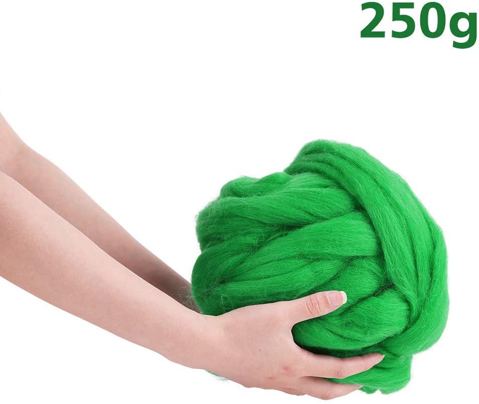 Nonvor Merino Felting Wool Roving Bulk Super Chunky Yarn, Wool Fibre Top for Needle Felting, Soft Felting Wool Supplies