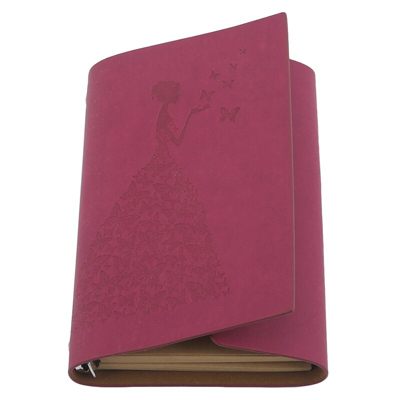 Vintage Notebook Dagboek Notepad Literatuur Note Boek Papier Vervangbare Journal Planners Kantoorbenodigdheden: Wine Red (Large)
