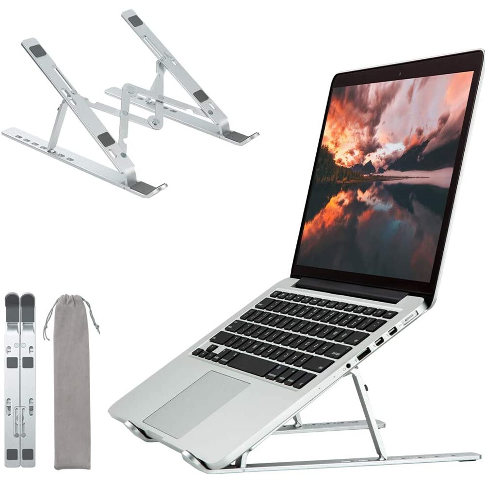 Macbook Pro Laptop Stand Opvouwbare Draagbare Met Aluminium Tablet Pc Stand Bracket Laptop Stand Antislip Siliconen Onderkant