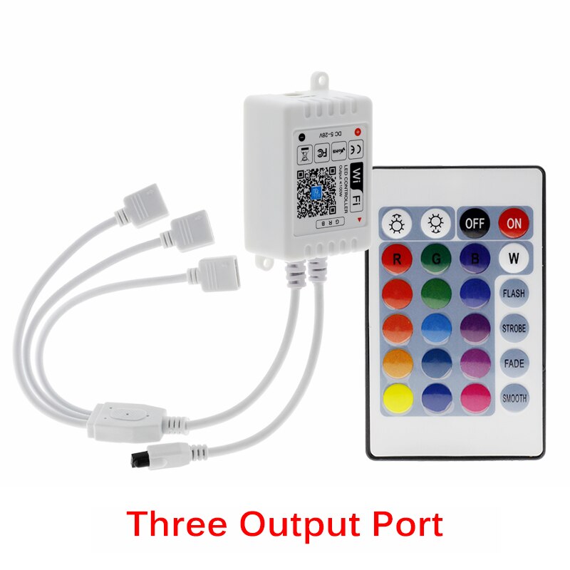Magic Home Wifi Controller Led Rgb Controller Dc 5V-24V Draadloze Wifi Controller + Ir Afstandsbediening voor 2835 5050 Rgb Led Strip: Three Output