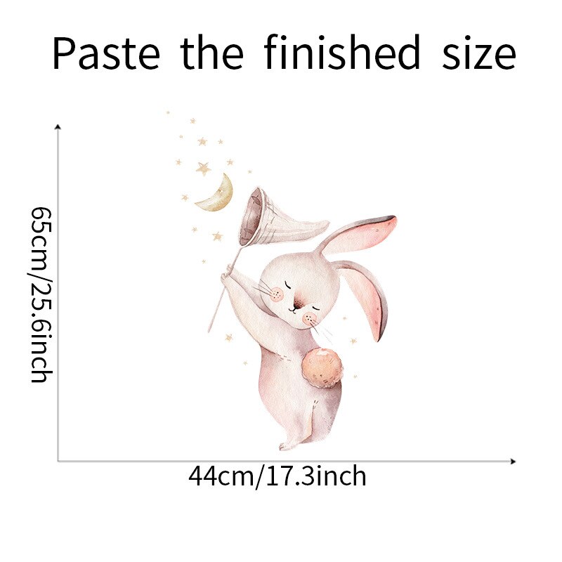 Uroczy niedźwiadek animowany Bunny naklejki na ścianę gwiazda księżyc na pokoje dla dzieci pokój dziecięcy tapeta z dekorem dziewczyny chłopcy sypialnia przedszkole naklejka: I