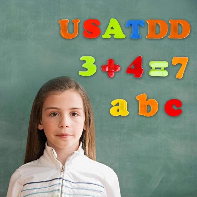 Oplysning legetøj magnetiske store og små bogstaver pinyin klistermærker undervisning aritmetik sti alfabet magnetisk køleskab sti  m1 j 8