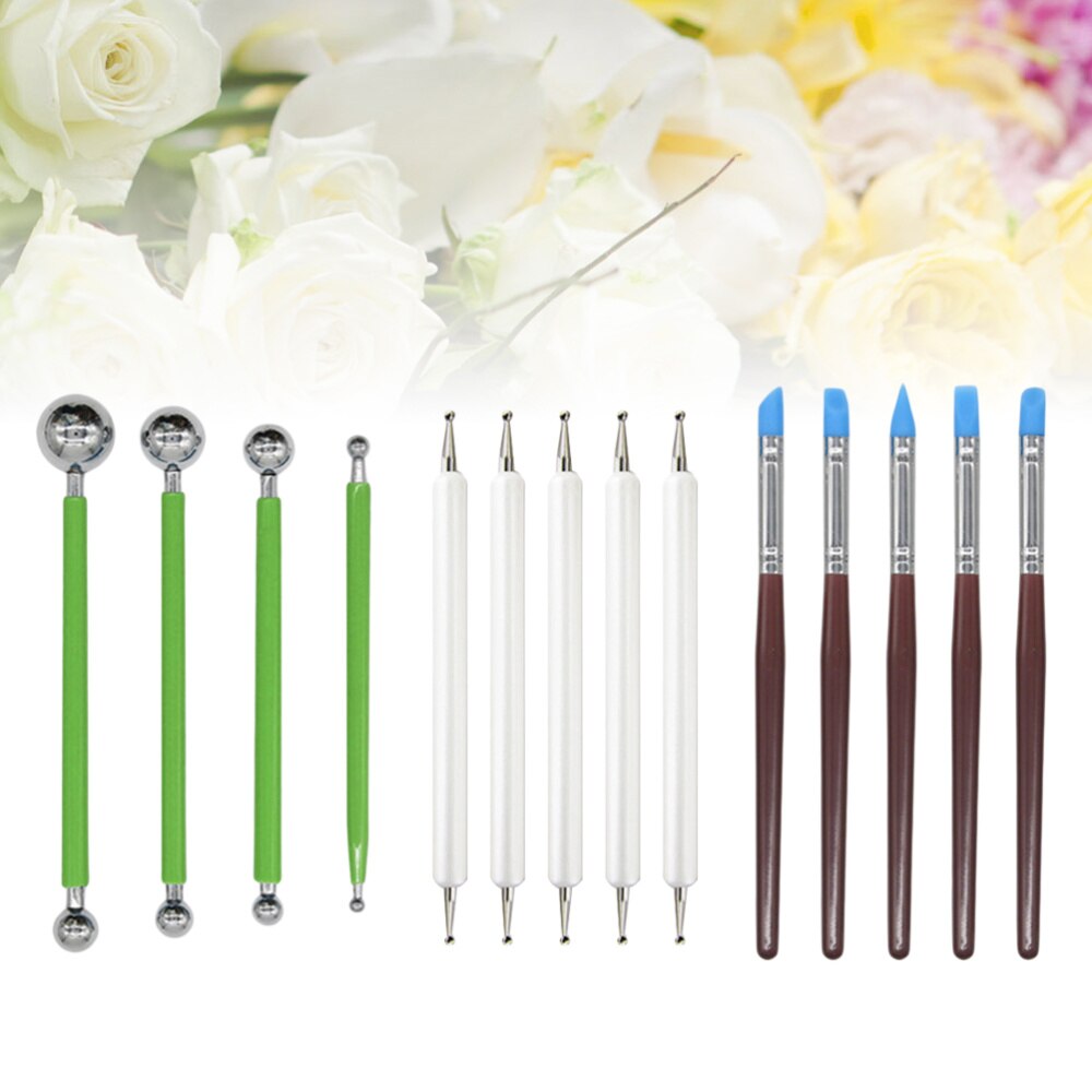 14pcs Clay Sculpting Tool Wooden Handle Ceramic Pottery Carving Tools for Beginners and Art Crafts(Blue): Green