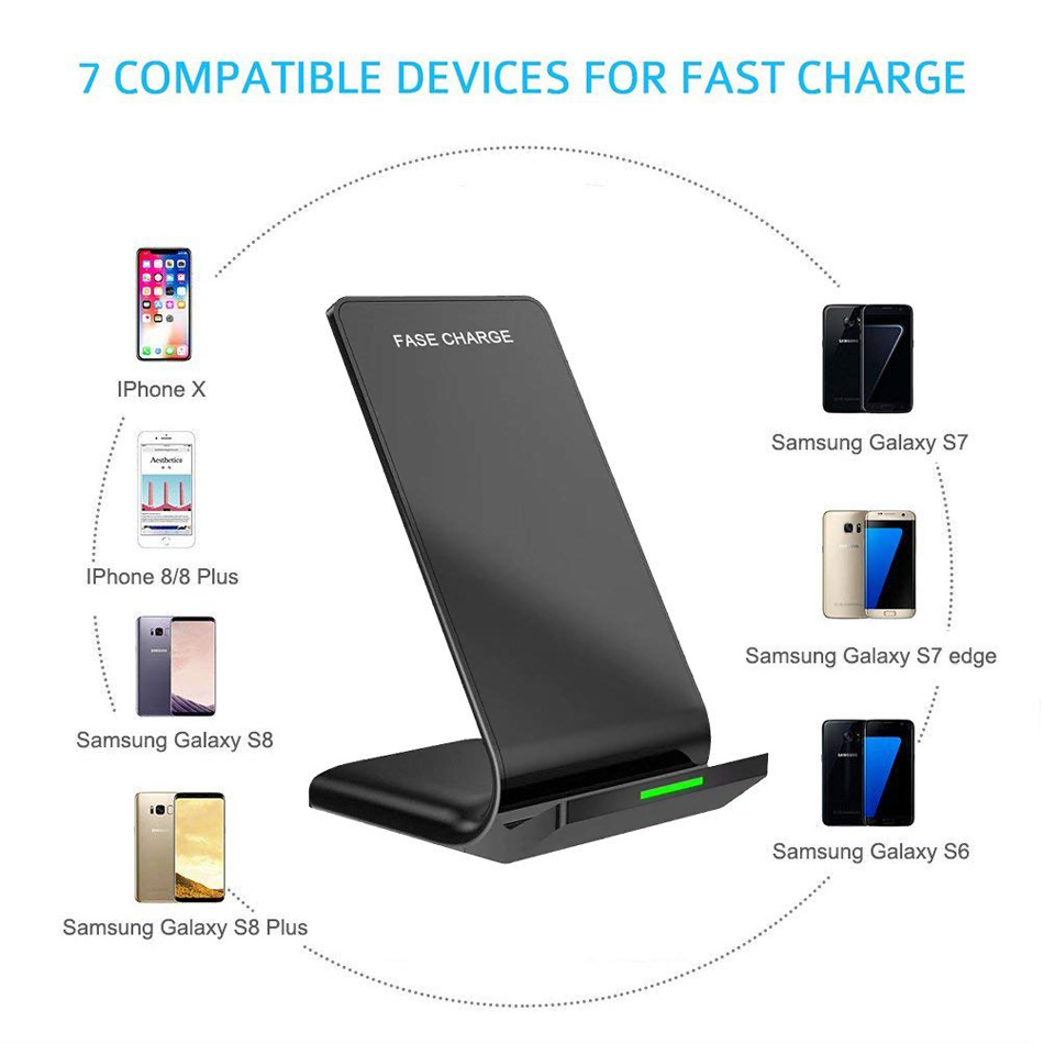 KEPHE 10W Qi Wireless Charger For iPhone 12 11 X 8 Fast Charging Holder For Samsung S20 S8 S7 S6 edge Note 8 Phone Fast Charger
