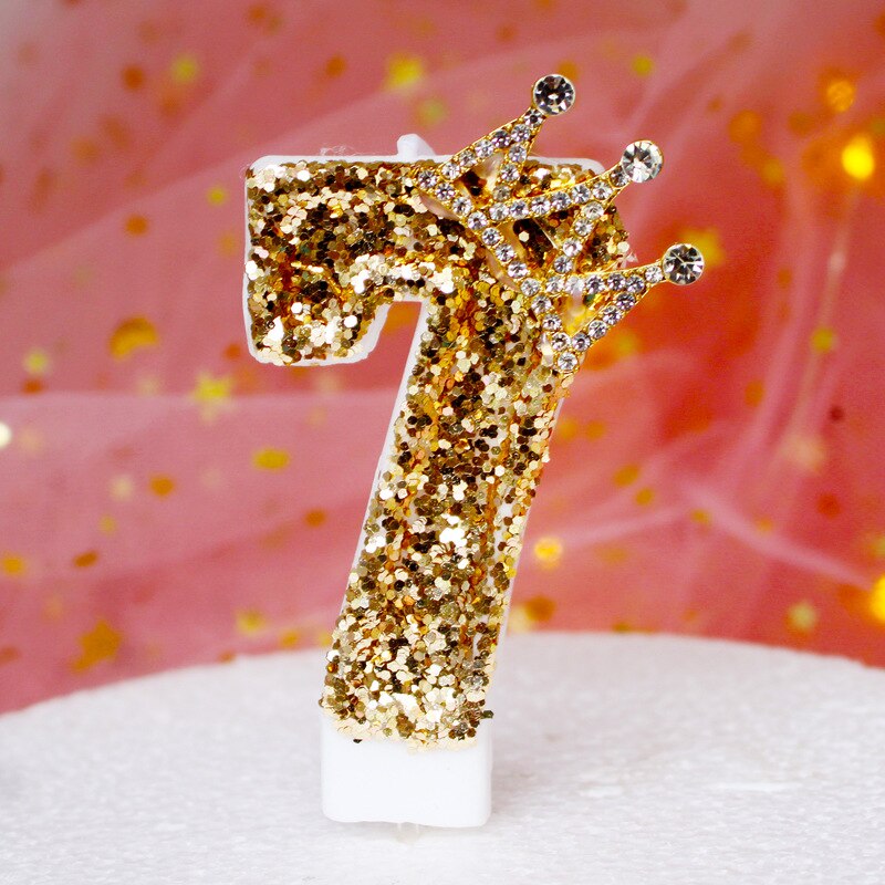Rhinestone Golden Gradient Candle Birthday Party Wedding Anniversary Mother's Day Cake Topper Decoration: Rose gold-7