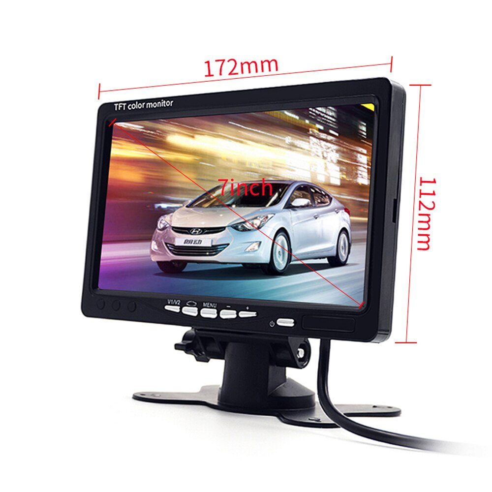7 Inch TFT HD Car LCD Screen Monitor Desktop/Headrest Auto 2 Signal Input Video Reversing Camera Monitor 12V 24V For PAL/NTSC