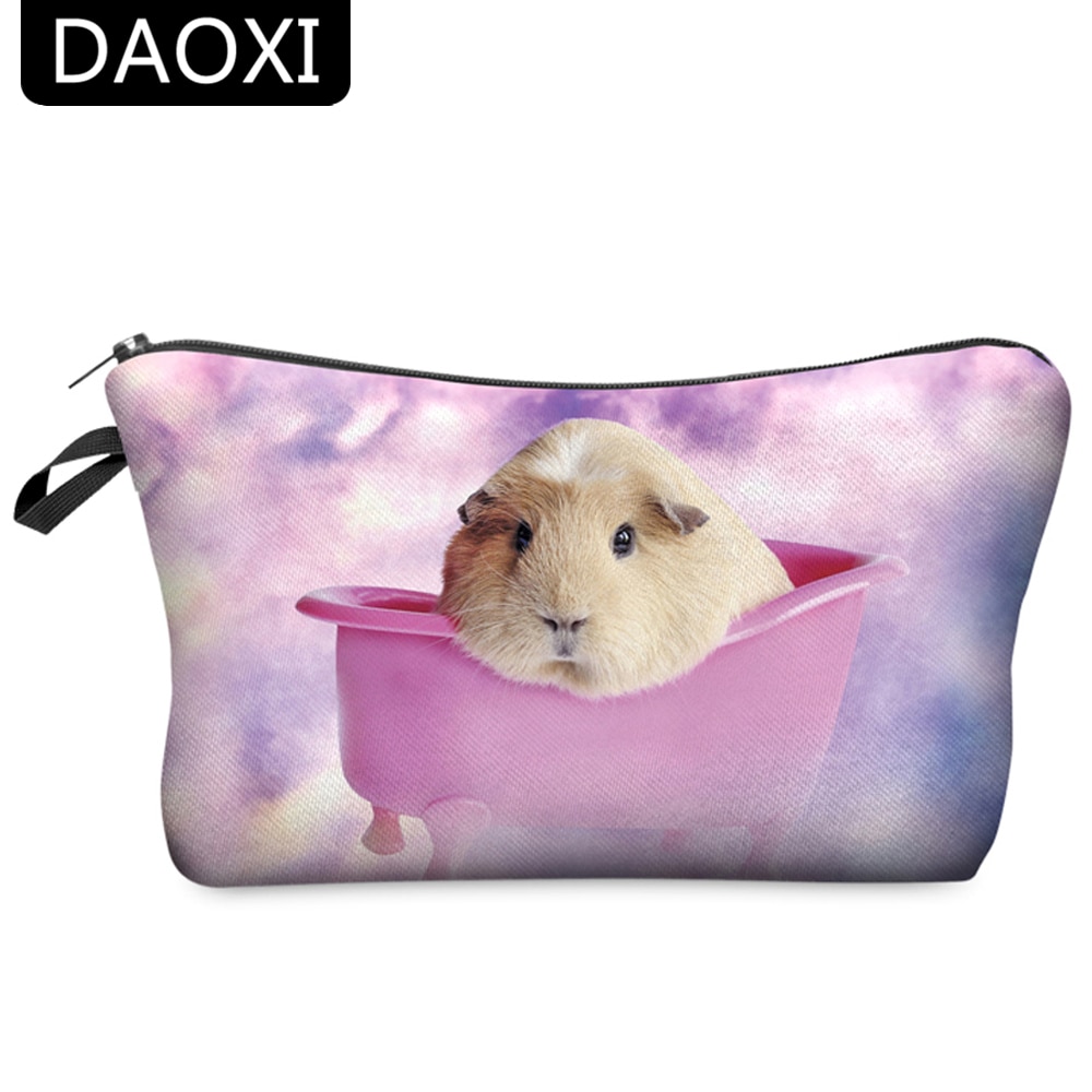 DAOXI Women Toiletry Bag 3D Animal Printing Portable Large Cosmetic Organizer for Travelling Necessaries