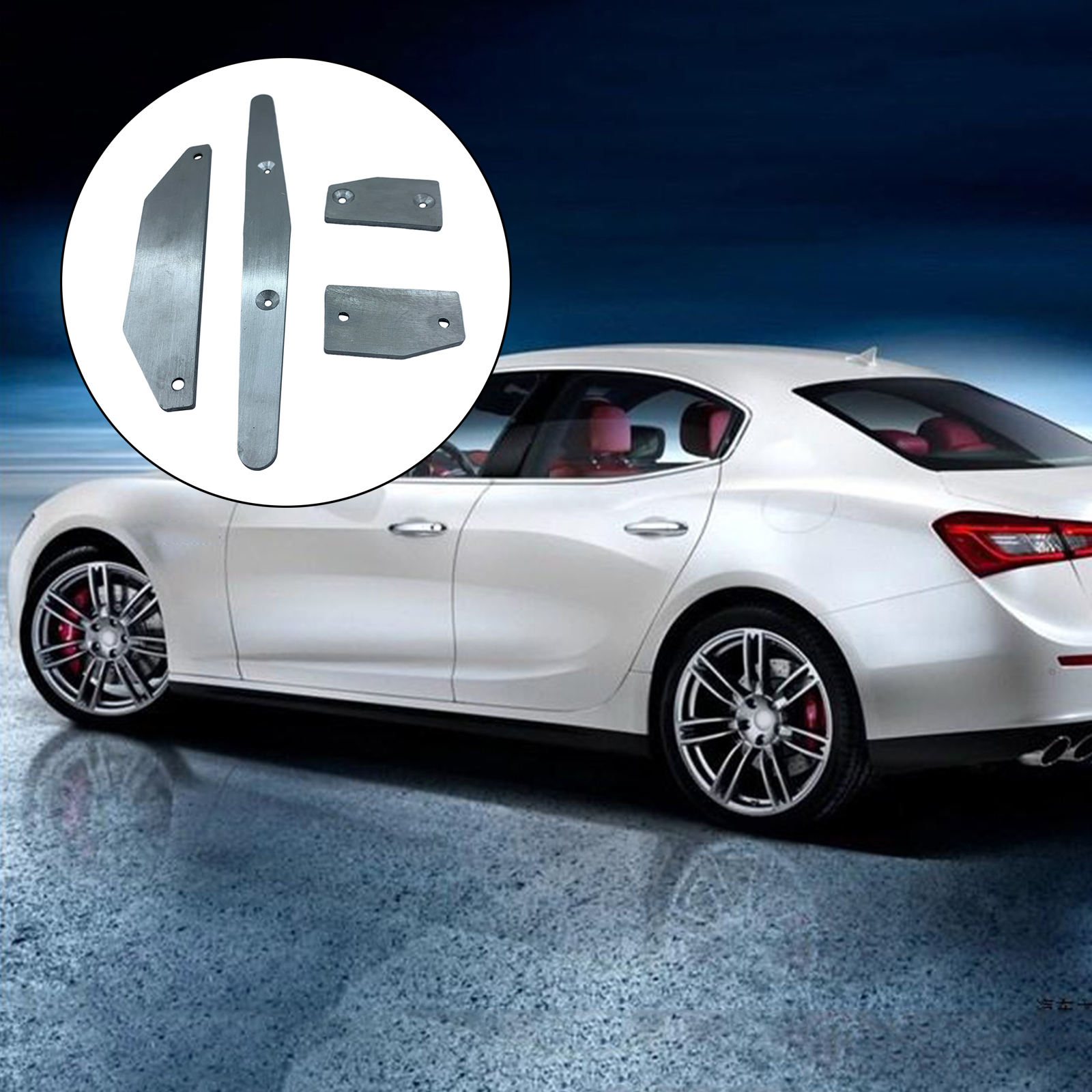 Vehicle 4-Pack Silver Chais Protectors Protection Plates ,Moulding Replacement Acceories for Arrma Limitle Skid Plates