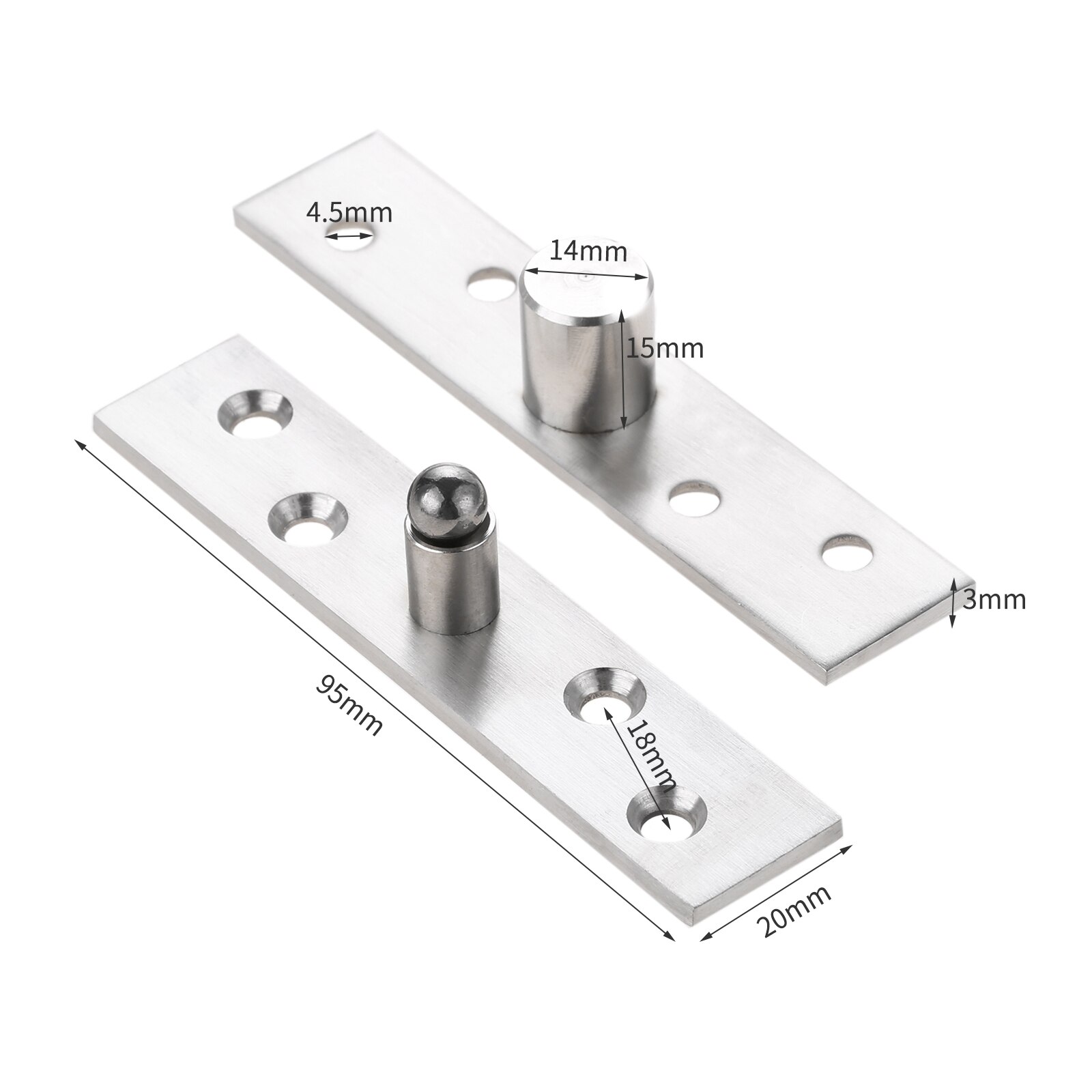 Deur Pivot Roterende Scharnier Rvs Up Down As 360 Graden Rotatie Verborgen Deur Zware Grind Kern 73/95/98Mm Solid: 95 x 20mm