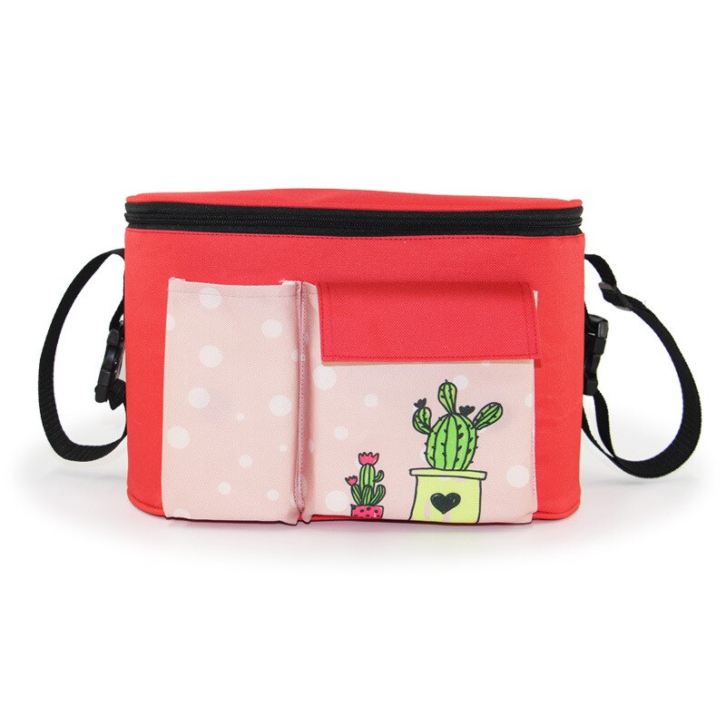 Baby Stroller Accessories Bag Waterproof Cup Bag Stroller Organizer Baby Carriage Pram Buggy Cart Bottle Bag Cartoon Car Bag: Red 31x15x20cm