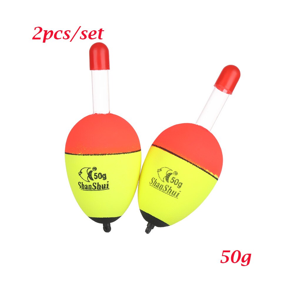 2 stk eva lysende flydende flydere havklippefiskeri slående hårde maveflydere 5g/8g/10g/15g/20g/30g/40g/50g/60g/70g/80g: 50g