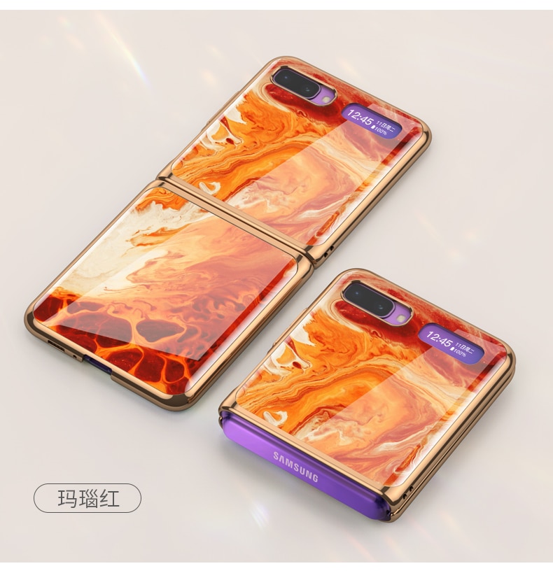 Per Samsung Galaxy Z Marmo Vetro Temperato Dura Del Telefono Della Copertura di Caso di Vibrazione Per Samsung Galaxy Z Vibrazione di Lusso di Placcatura cornice coques: 8