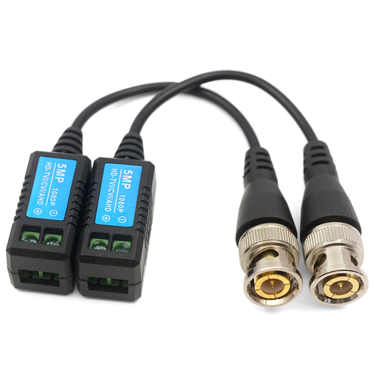 HD 1080P Video Balun 1 Pair Twisted Pair Transmitter Connecter Video Balun 1 Channel Video Baluns For HD-TVI/CVI/AHD