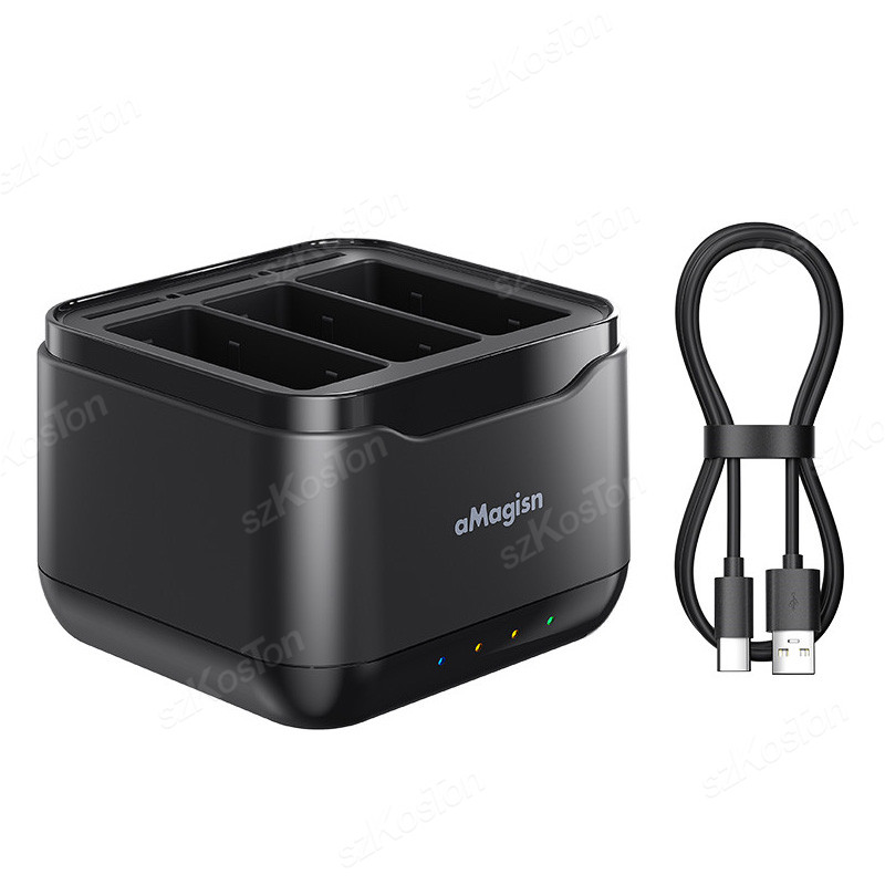 Para GoPro 13 3 ranuras caja de carga cargador de batería Hub para GoPro Hero 13 base de carga administrador soporte de cargador accesorios de cámara: Default Title