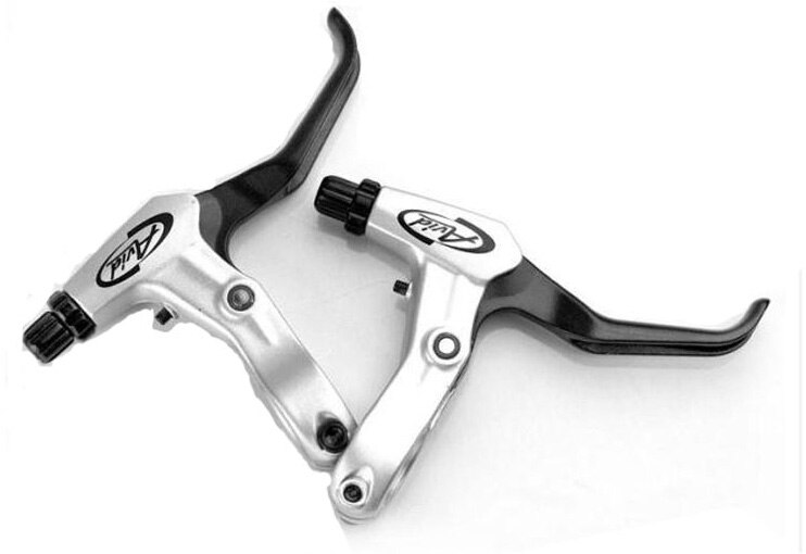 Rem Avid FR5 Aluminium V-brake Schijfremmen Hendel Mountainbike Fiets rem Handvat Crank Zwart: 1 pair of silver