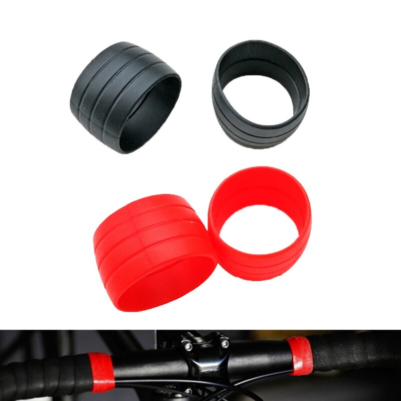2- par cykelstyrtejp fästöglor för vägcykelhandtag griplinda hållringar - svart & röd