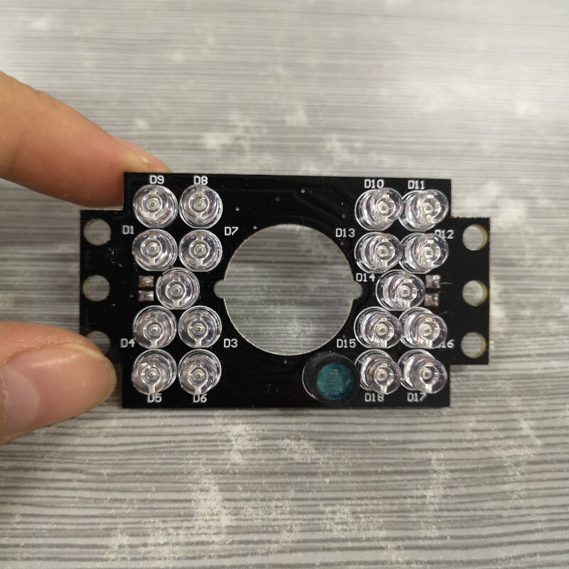 90 degree Invisible 18pcs transparent IR LEDs light board for Illuminator IR Infrared Camera 940nm light board parts