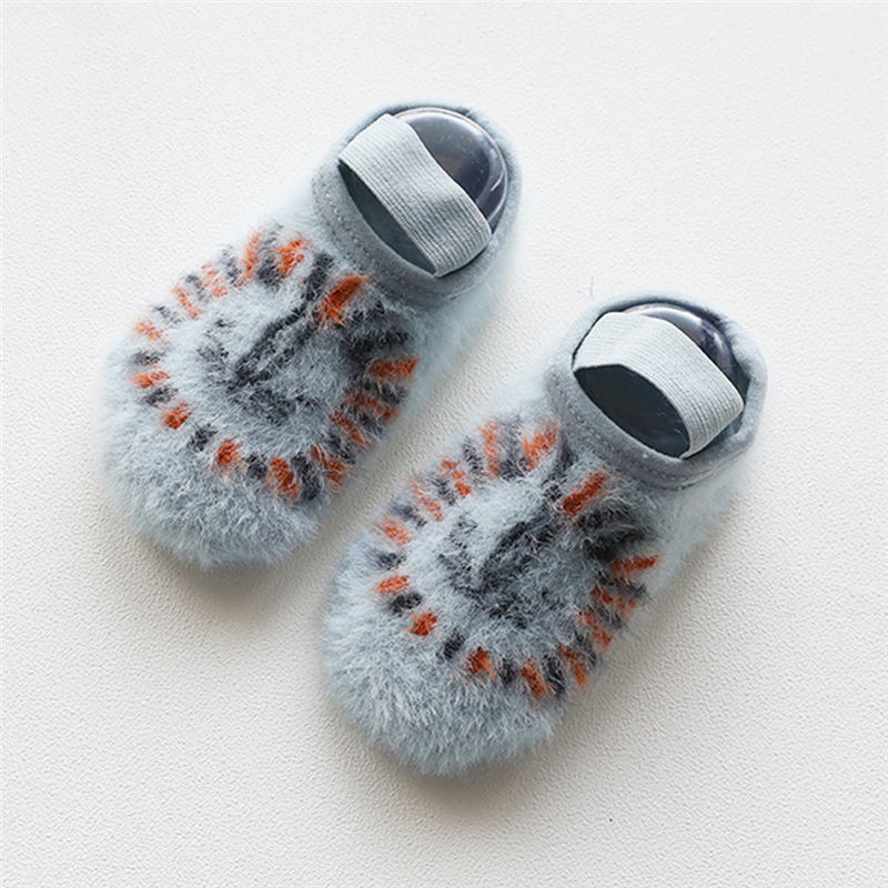 0-3T Autumn Baby Floor Socks Toddler Girls Boys Warm Non-slip Socks Infant Kids Cute Bear Bunny Fur Socks Winter