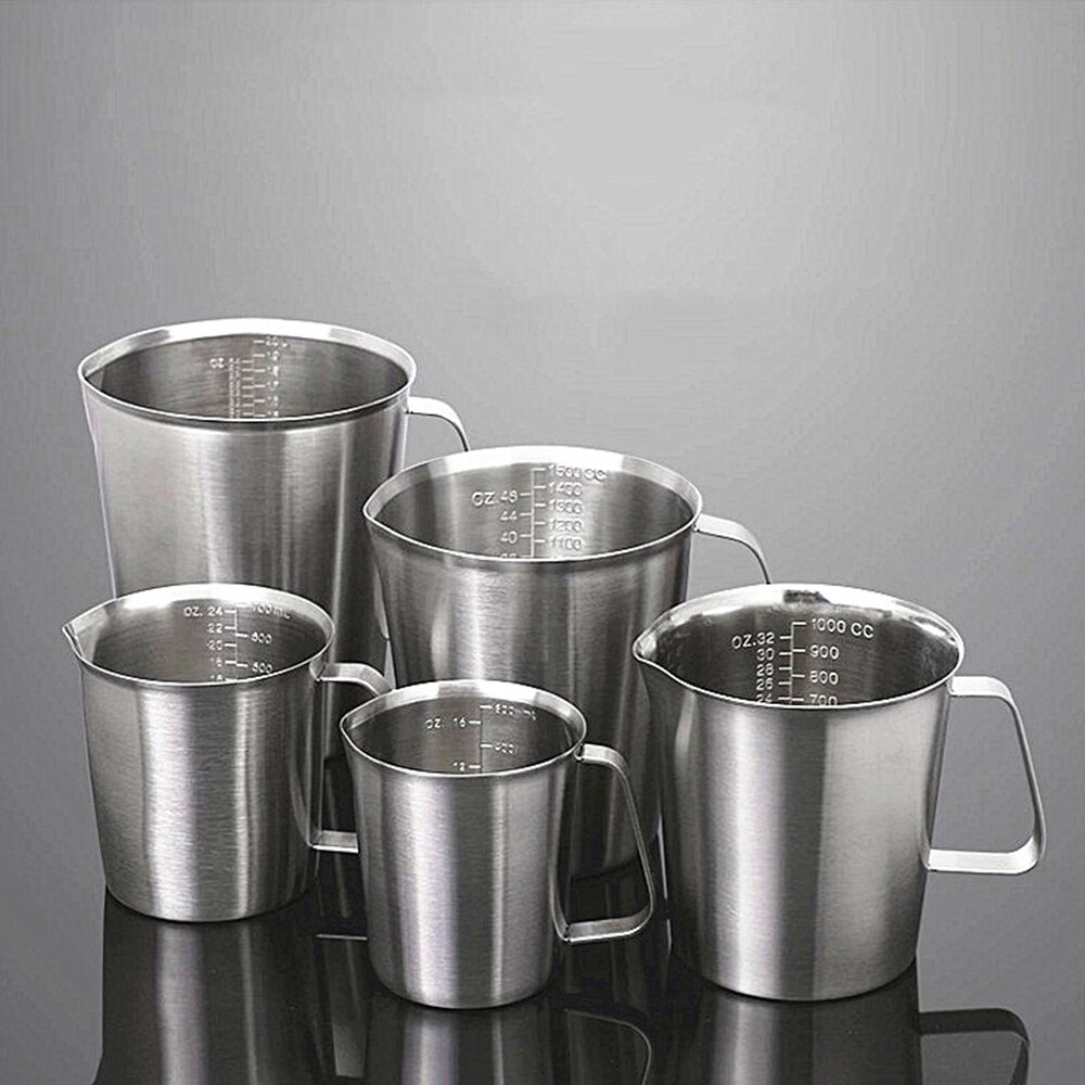 500-2000ml 304 stainless steel measuring cups handle easy clean capacity cups Cake baking Cooking Tools Kitchen Gadgets