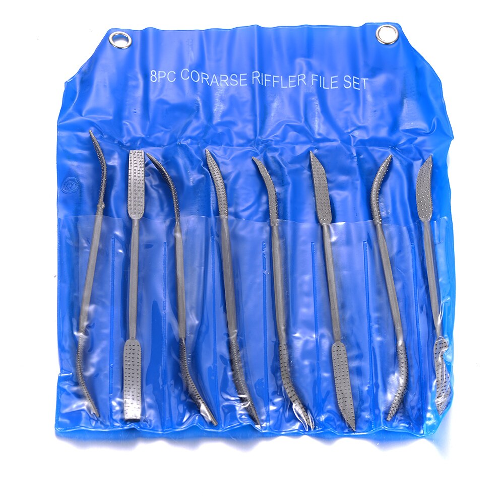 8 sztuk/zestawów mini drewna pracy zgrzyt Riffler plik zestaw podwójne zakończone grubej narzędzi ręcznych 190mm tarnik dla rzeźbione w drewnie: Default Title