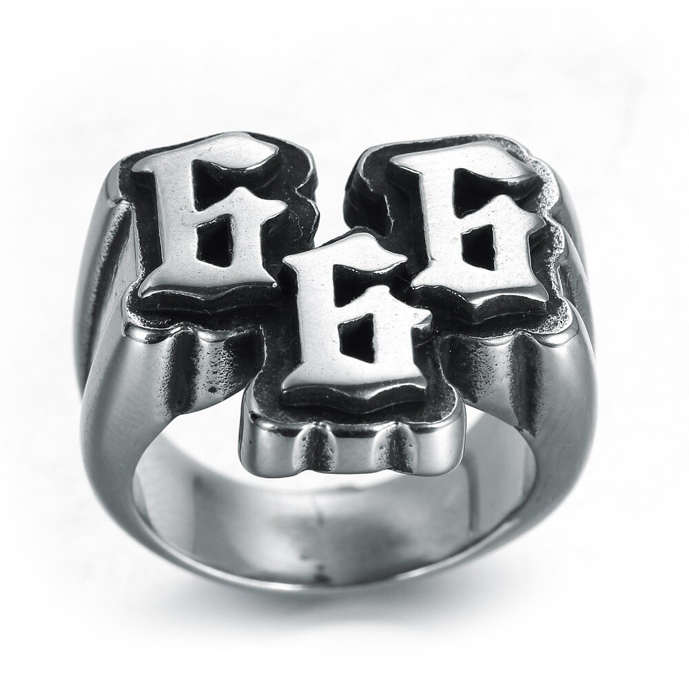 Männer Punk edelstahl digitale 666 Ring Titan stahl Ring schmuck