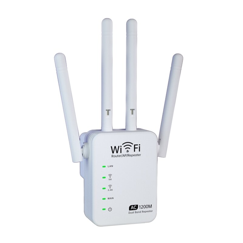 2.4GHZ 5GHZ Dual-Band 1200M WiFi Extender Wireless Signal Repeater Amplifier
