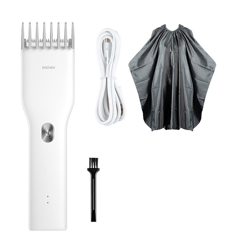 ENCHEN Boost USB Electric Hair Clippers Trimmers For Men Adults Kids Cordless Rechargeable Hair Cutter Machine: White Set 1