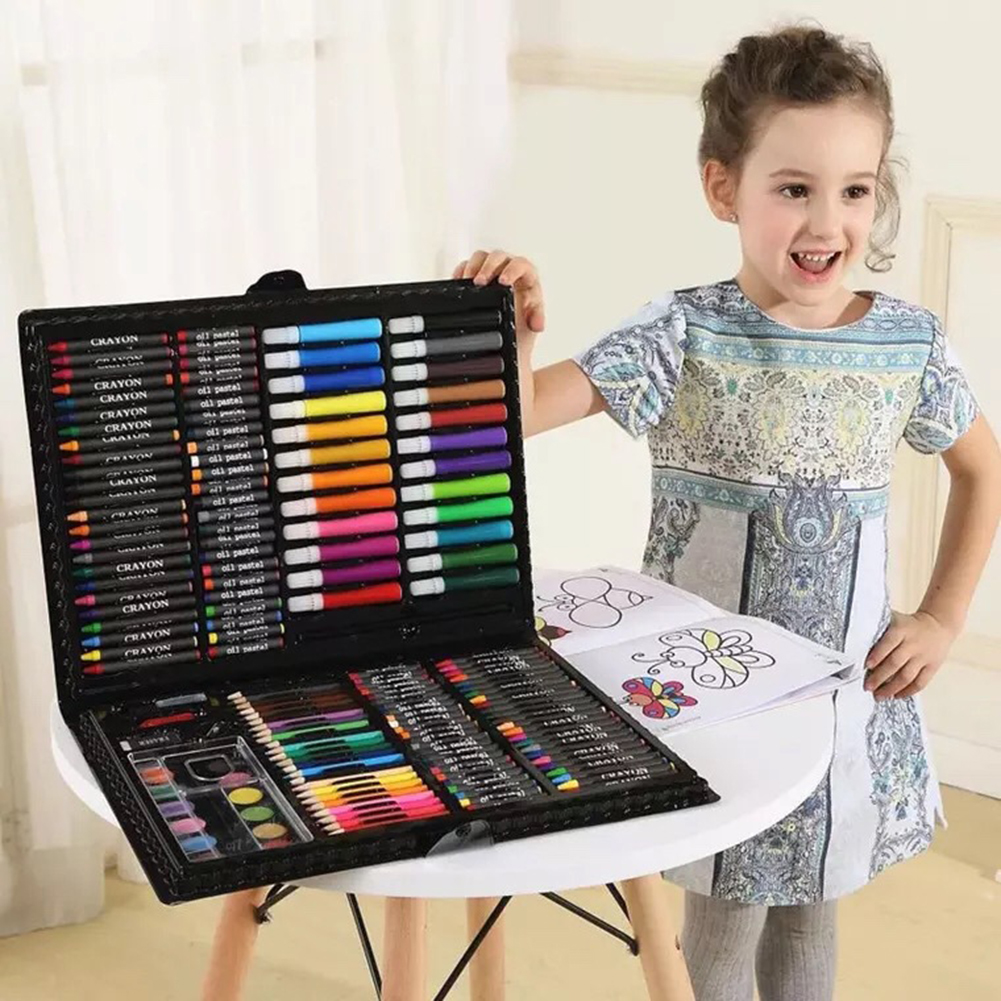 108/150pcs set Kids Art Set Children Drawing Set Water Color Pen Crayon Oil Pastel Painting Drawing Tool Art supplies stationery